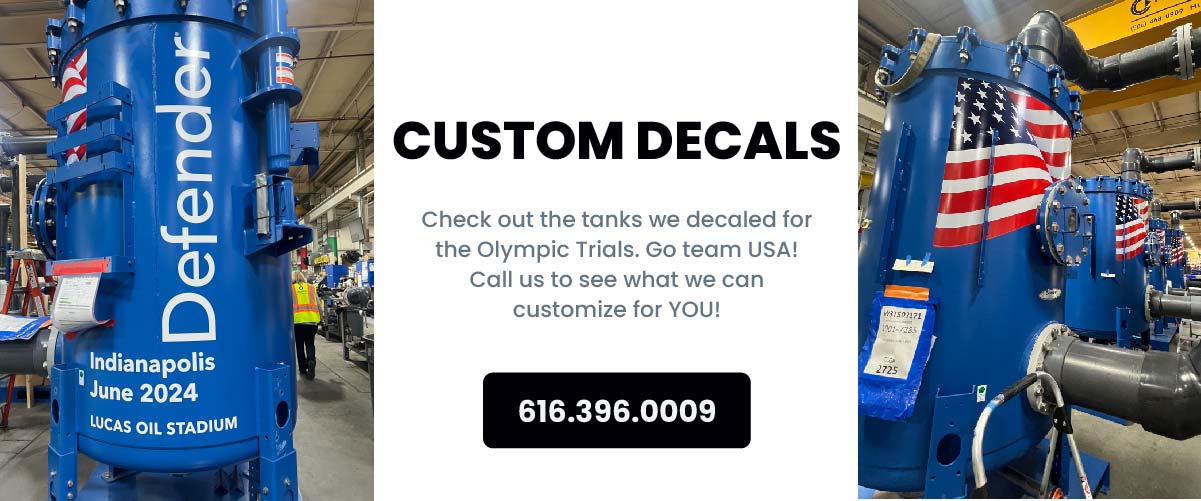 Check out the tanks we decaled for the Olympic Trials. Go team USA!
Call us to see what we can customize for YOU!